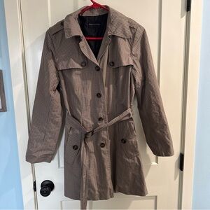 Banana Republic Women's Brown Plaid trench coat rain Jacket *see pics for size*